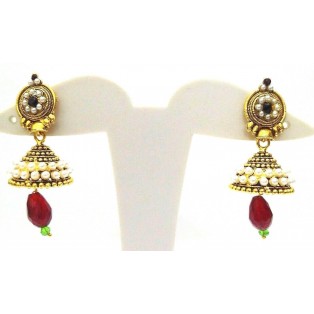Golden Oxidized Earrings Jhumka Jhumki Imitation Jewelry Drop Dangle Long E31
